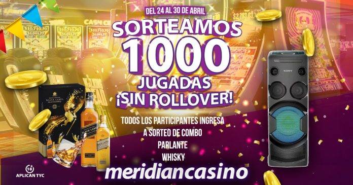 sorteo 1000 jugadas gratis meridian casino