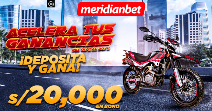 Meridianbet Acelera tus ganancias para ganar bonos y una moto lineal.