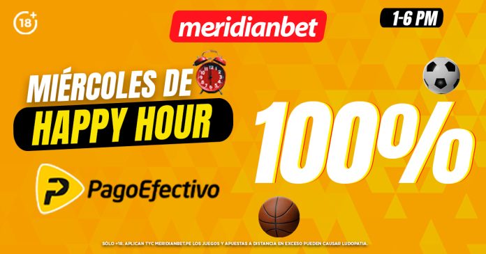 Miércoles de Happy Hour con Pago Efectivo y Meridianbet