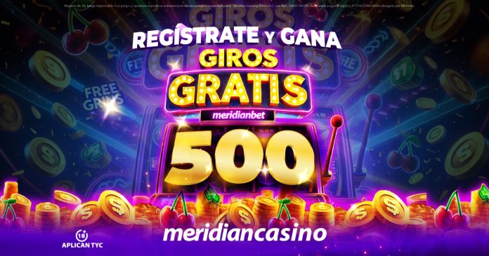 Gana 500 giros gratis con solo registrarte en Meridian Casino.