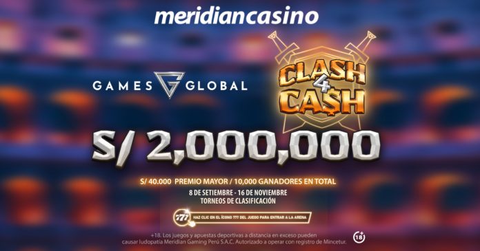 Gana premios en efectivo de S/. 2,000,000 con Clash 4 Cash en Meridian Casino 