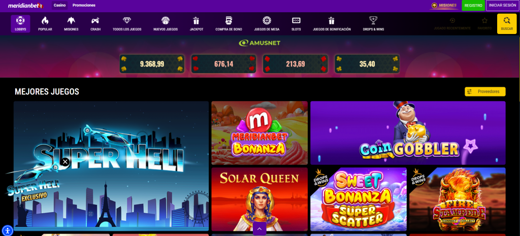 Casino en celular de Meridian Casino.