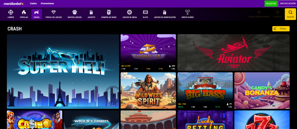 Super Heli juego exclusivo de Meridian Casino.