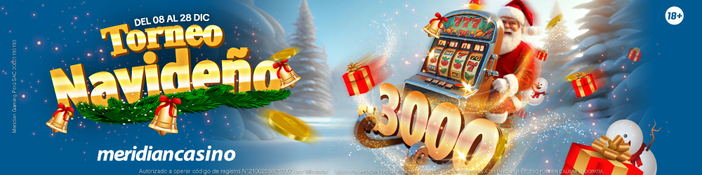 Banner promocional del Torneo Navideño de Meridian Casino