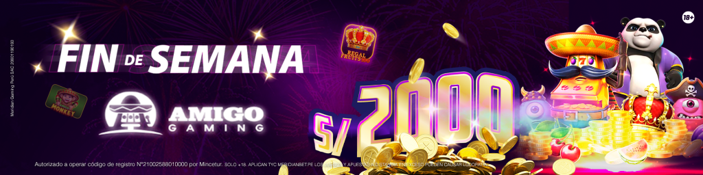 Banner promocional del Torneo Amigo Gaming Fin de Semana de Meridian Casino.