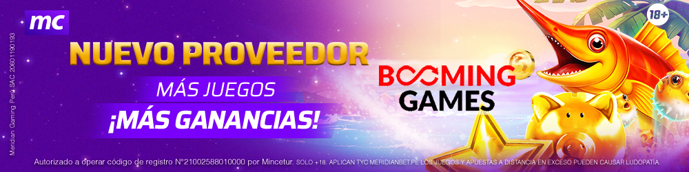 Banner promocional de Booming Games en Meridian Casino