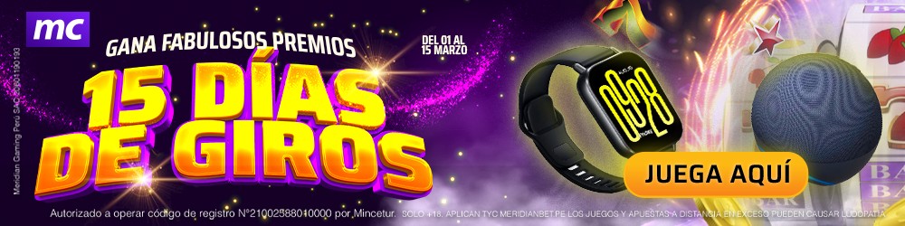 15 días de Giros Meridian Casino