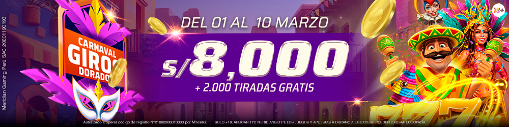 Compite por efectivo y giros gratis en el Carnaval de Giros Dorados de Meridian Casino. Juega slots y escala posiciones en el ranking.