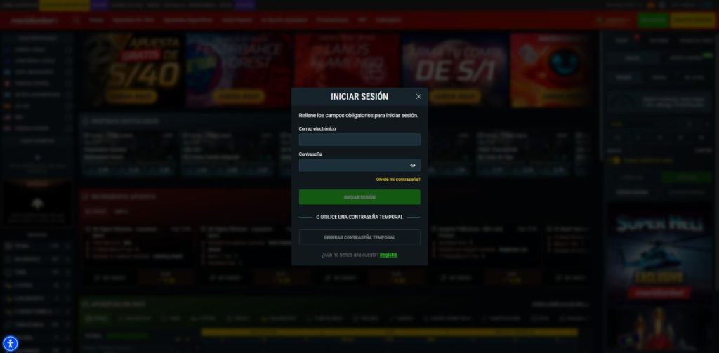 inicio sesión Meridianbet