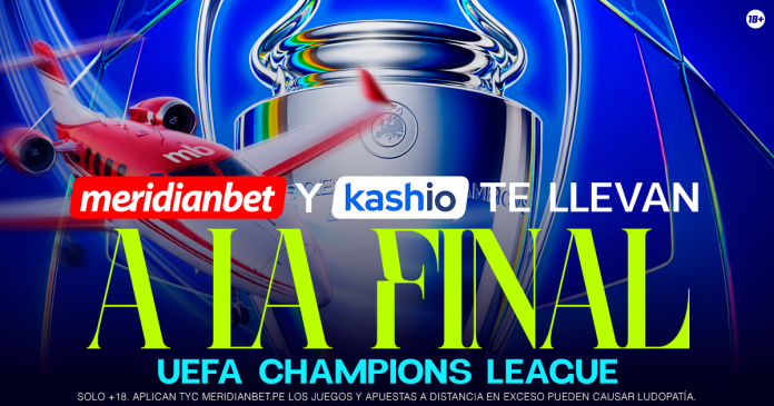 Portada de nota promocional: Vive la final de la Champions League con Meridianbet y Kashio.