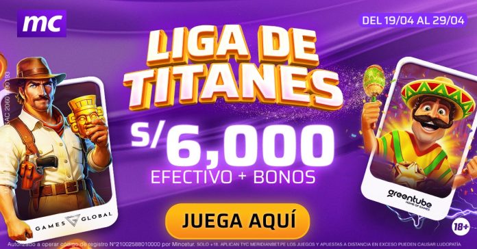 Regístrate en Meridian Casino y participa por S/6,000 en premios en el Torneo Liga de Titanes.