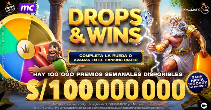 Gana premios de un total de S/100’000,000 con Drops & Wins en Meridian Casino.