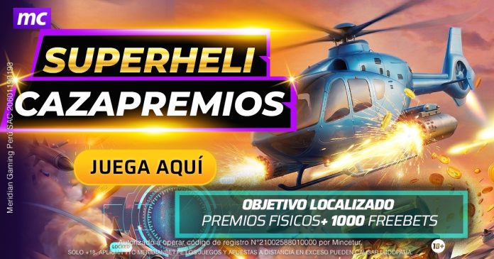 Atrapa grandes premios y free bets en Super Heli Cazapremios de Meridian Casino.
