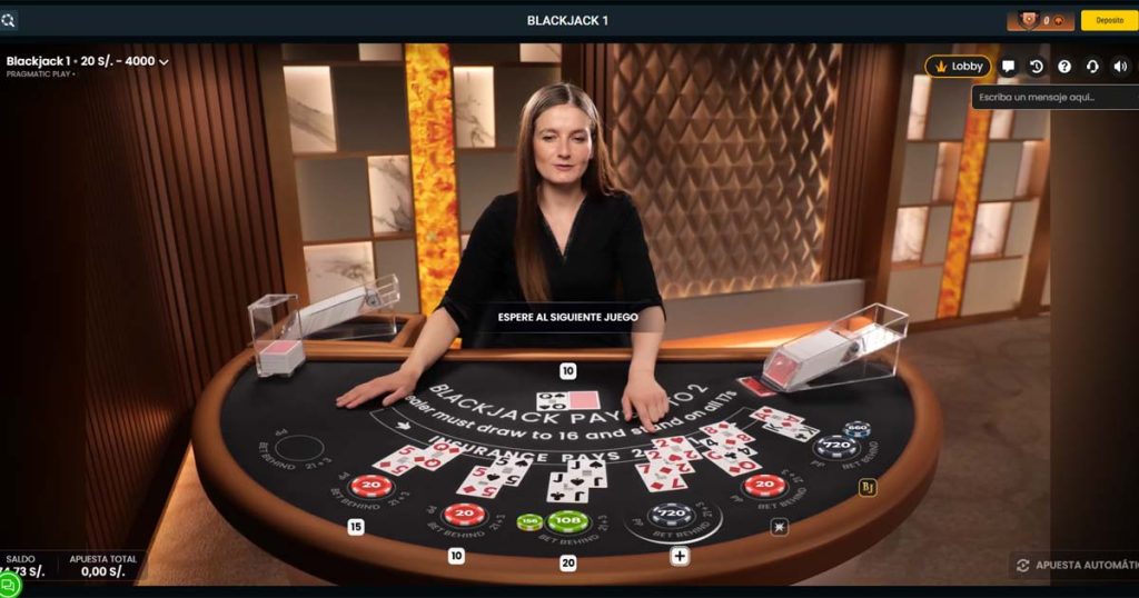 Imagen de una partida de blackjack desde la plataforma de Meridian Casino.